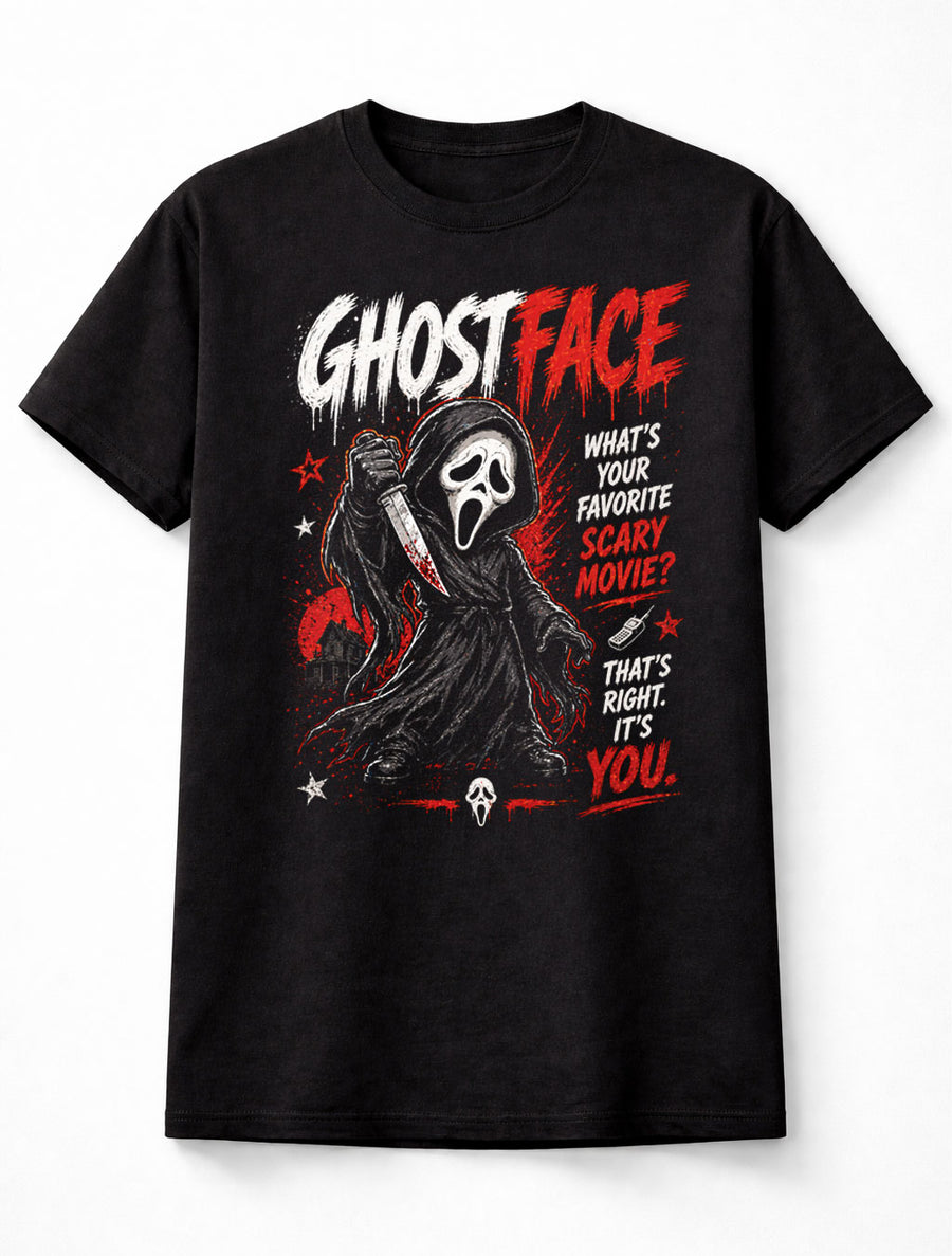 Ghostface Scream Horror Movie Killer Graphic Tee Unisex Adults & Kids T-Shirt