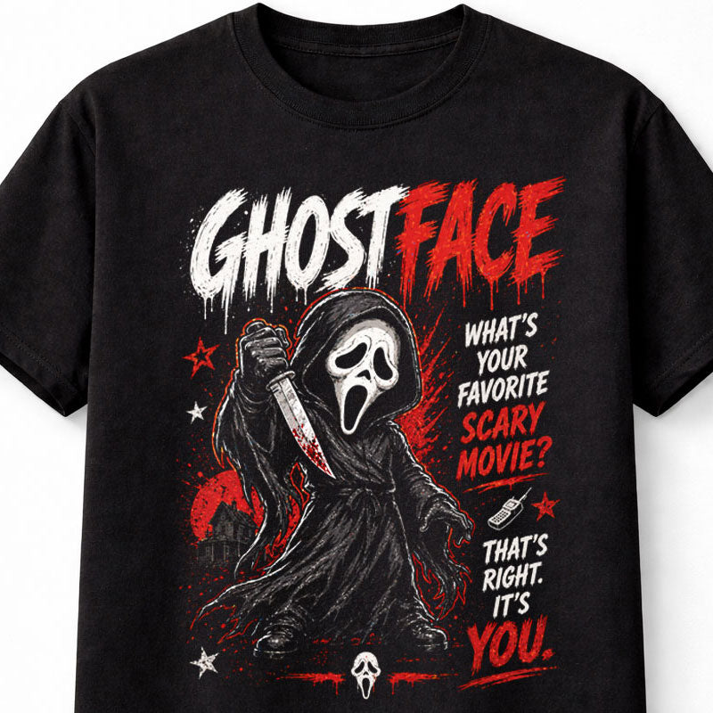 Ghostface Scream Horror Movie Killer Graphic Tee Unisex Adults & Kids T-Shirt