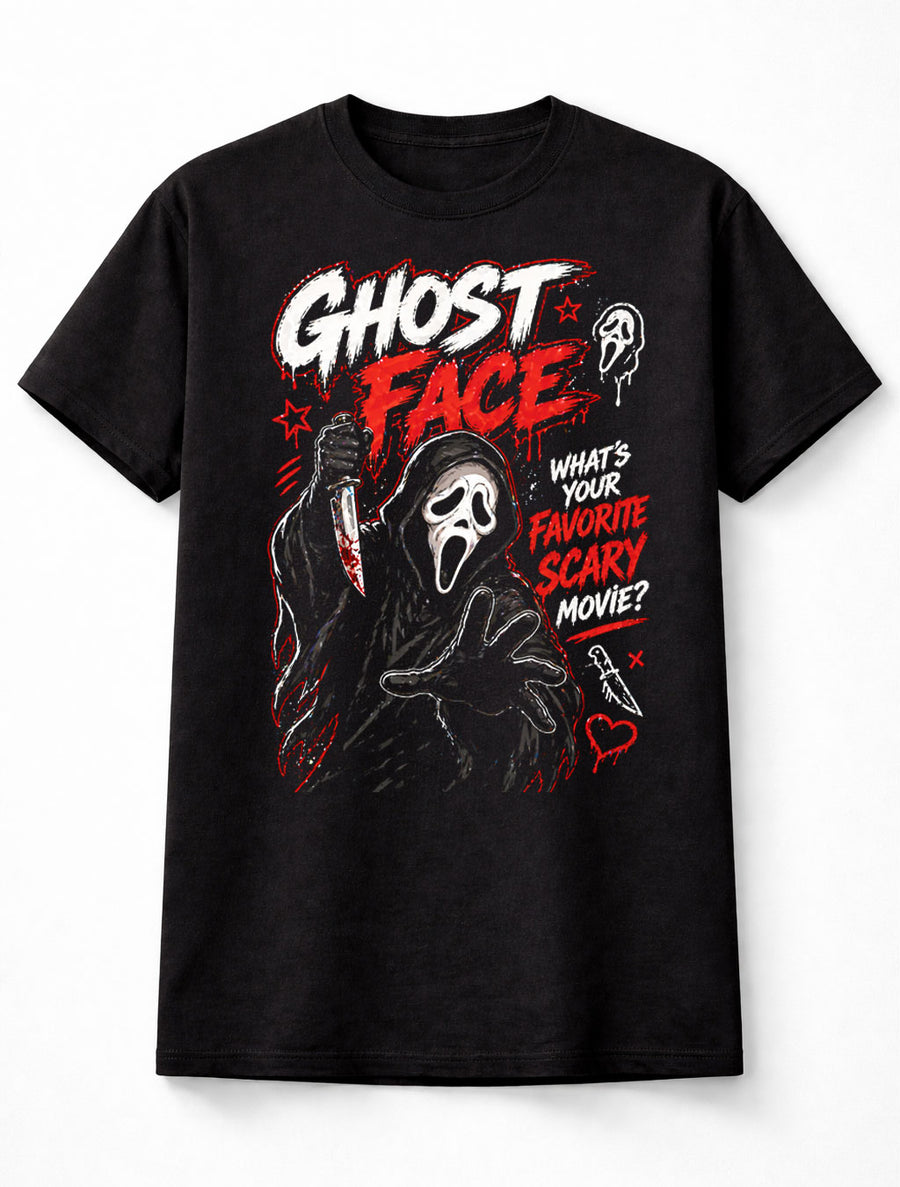 Ghostface Scream Horror Slasher Movie Graphic Tee Unisex Adults & Kids T-Shirt