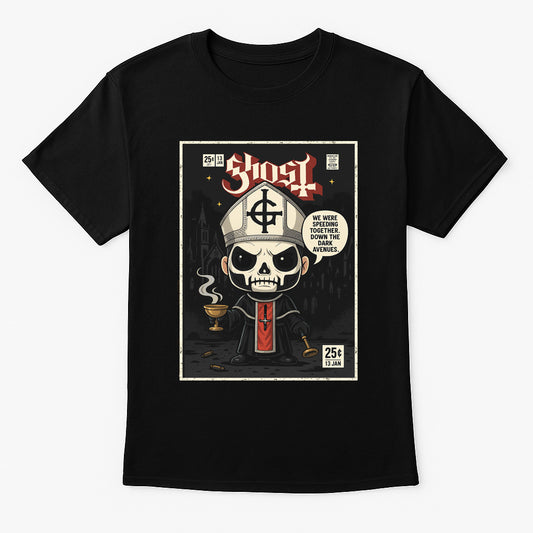 Ghost Papa Emeritus Unisex T-Shirt – Heavy Metal Band Comic Style Graphic Tee