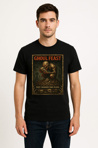 Ghoul Feast “They Hunger for Flesh” Unisex T-Shirt – Undead Graveyard Halloween Horror Tee