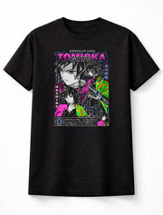 Giyu Tomioka Demon Slayer Neon Manga Edition Unisex Black Graphic Tee