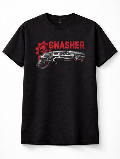 Gears of War Gnasher Shotgun COG Skull Xbox Gaming Black Unisex T-Shirt