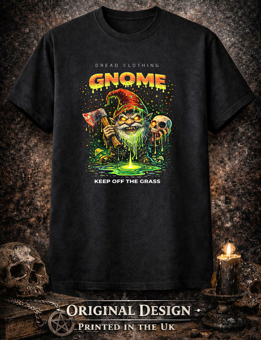 Gnome Skull Unisex Toxic Gothic Horror Graphic T-Shirt Garden Folklore Tee