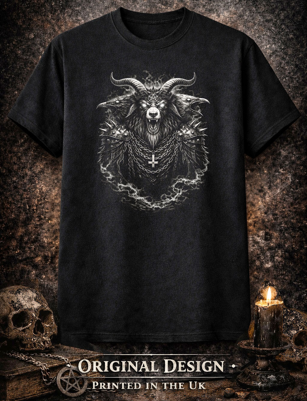 Goats of Raven Heavy Metal Rocker Unisex Graphic T-Shirt Gothic Music Art Tee