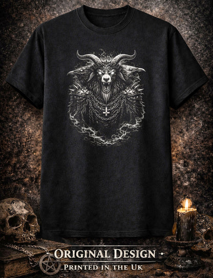 Goats of Raven Heavy Metal Rocker Unisex Graphic T-Shirt Gothic Music Art Tee