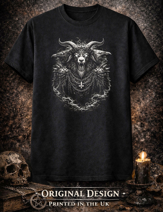 Goats of Raven Heavy Metal Rocker Unisex Graphic T-Shirt Gothic Music Art Tee