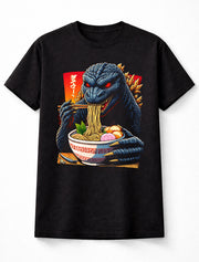 Monster Ramen Lover T-Shirt Giant Kaiju Godzilla Noodle Graphic Tee Adults & Kids Unisex T-Shirt