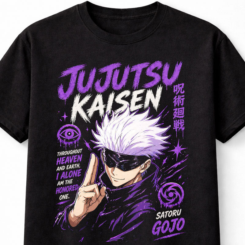 Satoru Gojo Jujutsu Kaisen Anime Sorcerer Adults & Kids Unisex T-Shirt