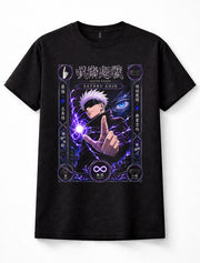 Jujutsu Kaisen Satoru Gojo Six Eyes Infinity Anime Manga Black Unisex T-Shirt