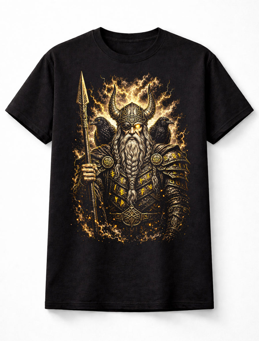 Viking Warrior Norse God Raven Rune Valhalla Graphic Unisex T-Shirt