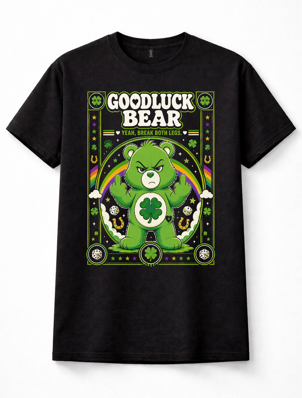 Good Luck Bear Care Bears Funny Lucky Clover Unisex T-Shirt