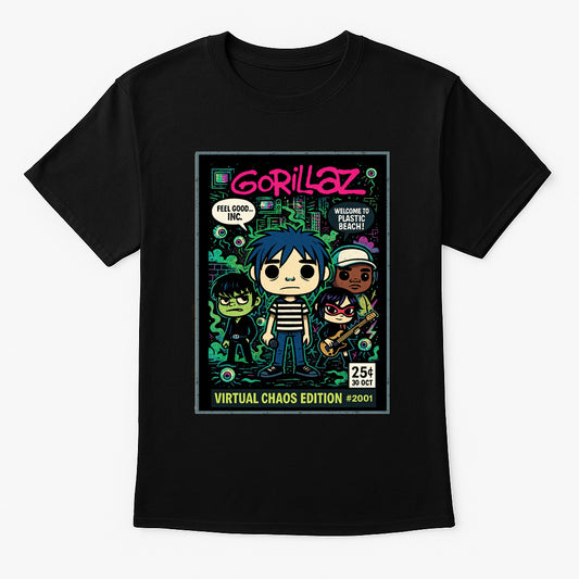 Gorillaz Virtual Chaos Comic Art Edition Unisex Adults & Kids T-Shirt