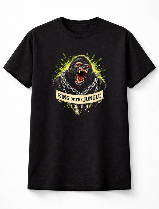 Gorilla T Shirt King of the Jungle Animal Rage Tee Unisex Black