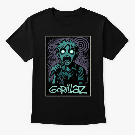 Gorillaz 2D Comic Art Unisex T-Shirt – Glow Eyes Design Classic Band Graphic Tee
