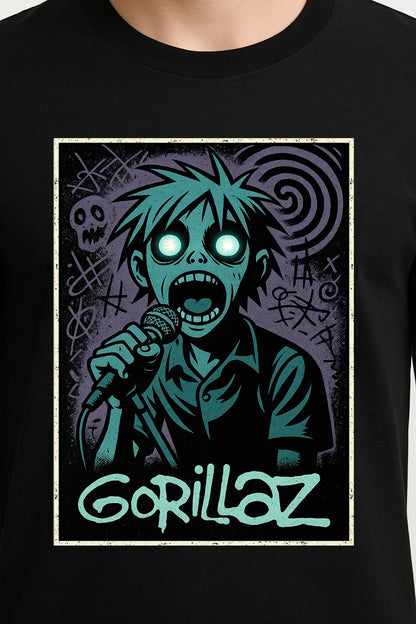 Gorillaz 2D Comic Art Unisex T-Shirt – Glow Eyes Design Classic Band Graphic Tee