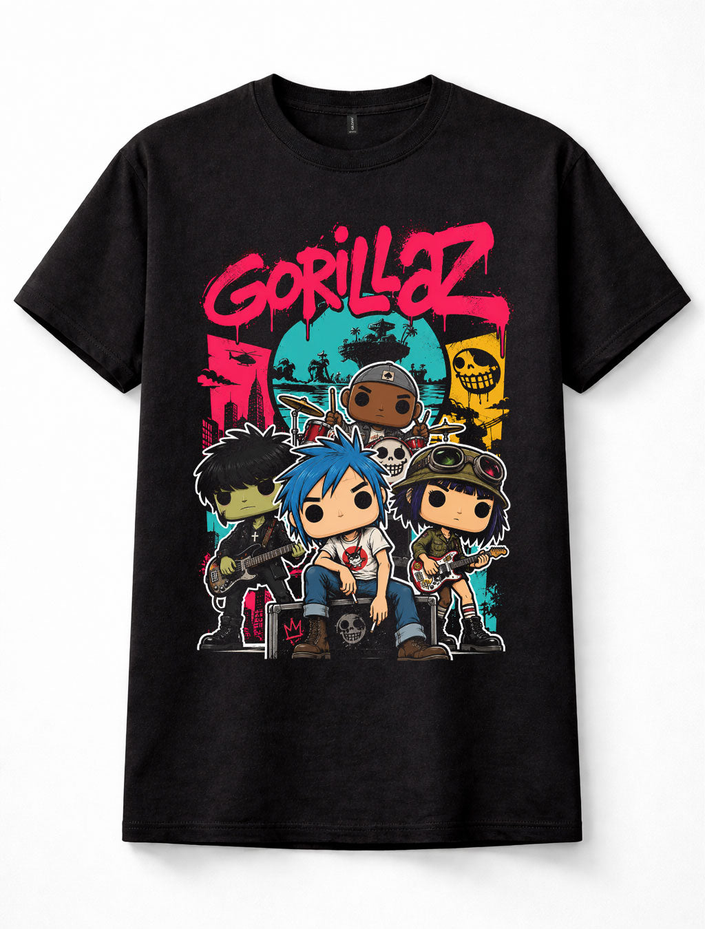 Gorillaz Band 2D Murdoc Noodle Russel Cartoon Unisex T-Shirt