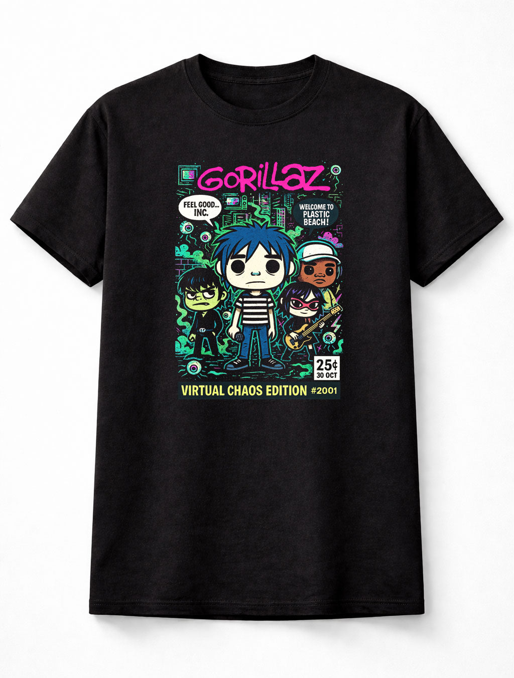 Gorillaz Virtual Chaos Edition #2001 Adults & Kids Unisex T-Shirt