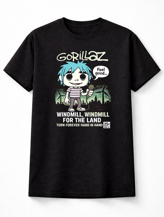 Gorillaz Windmill for the Land Adults & Kids Unisex T-Shirt