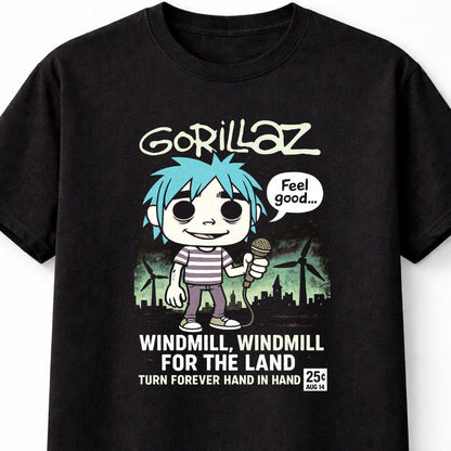 Gorillaz Windmill for the Land Adults & Kids Unisex T-Shirt