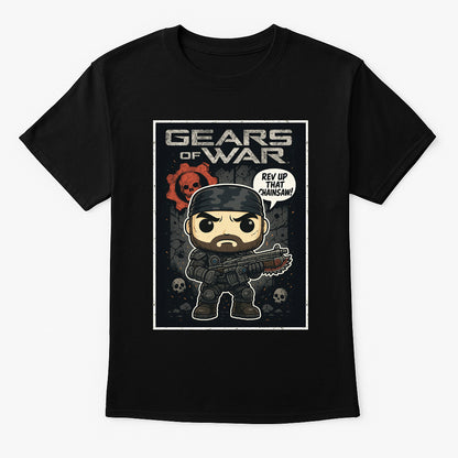Gears of War Marcus Fenix “Rev Up That Chainsaw” Unisex T-Shirt – Classic COG Soldier Tee