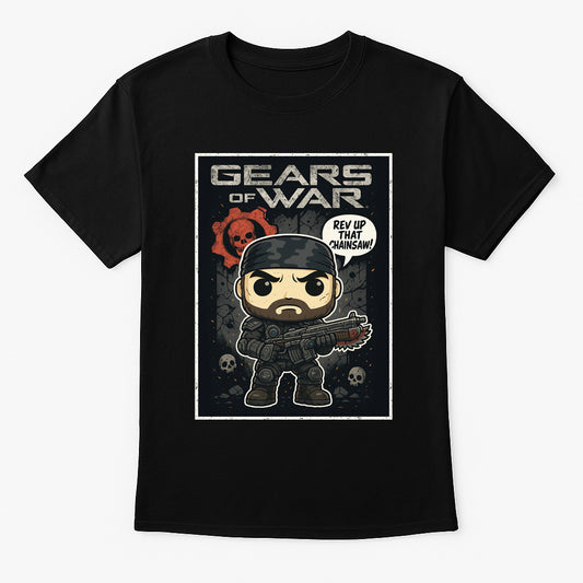 Gears of War Marcus Fenix “Rev Up That Chainsaw” Unisex T-Shirt – Classic COG Soldier Tee