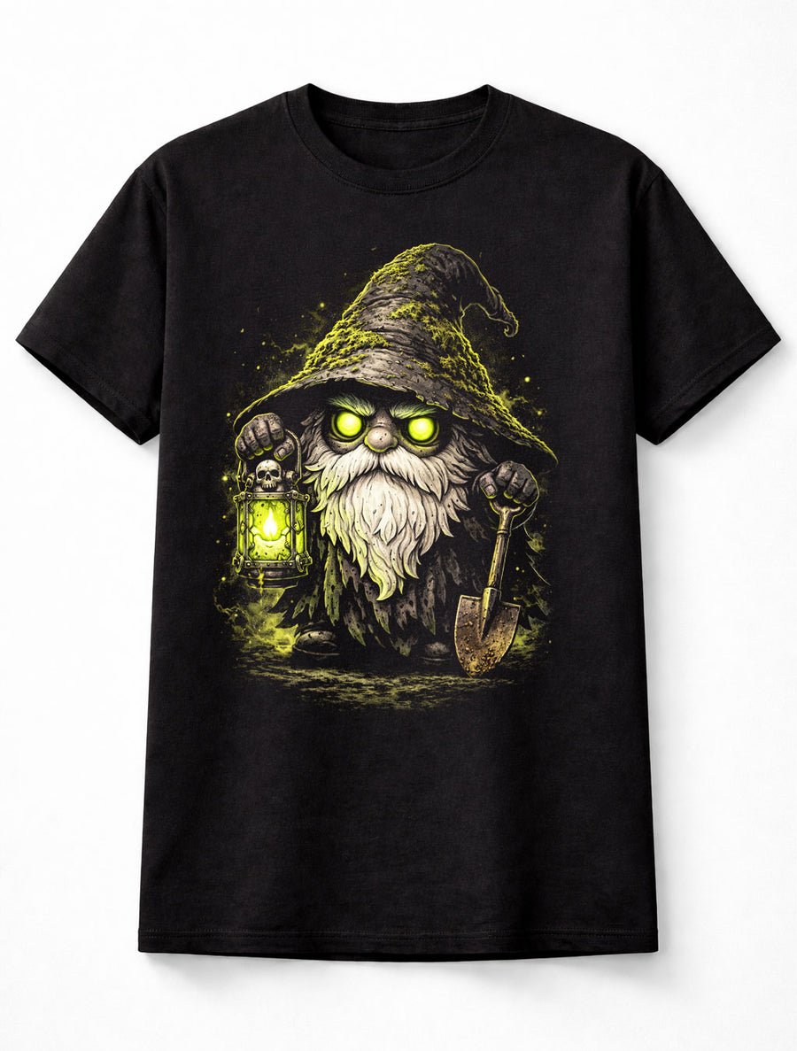 Gravedigger Gnome Gothic Horror Fantasy Graphic Unisex T-Shirt