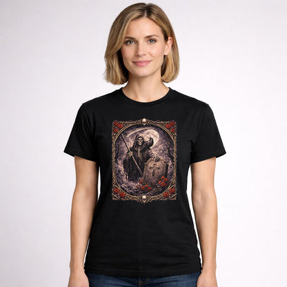 Graveyard Reaper Unisex T-Shirt Moonlit Death Angel Art Tee