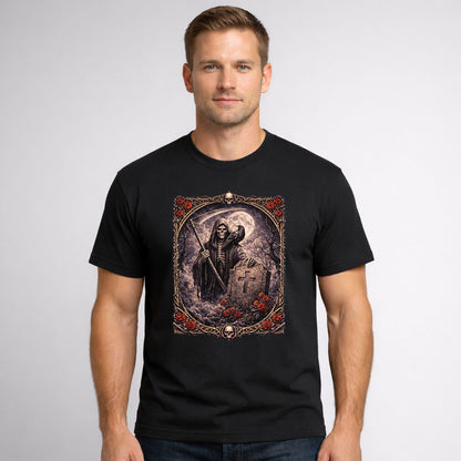 Graveyard Reaper Unisex T-Shirt Moonlit Death Angel Art Tee