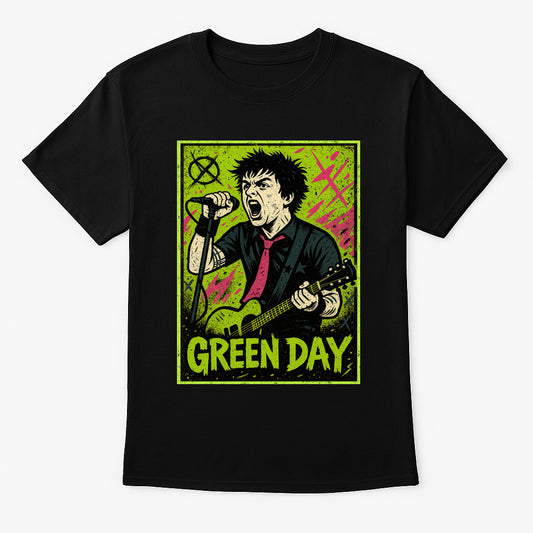 Green Day Billie Joe Armstrong Unisex T-Shirt – Graphic Punk Rock Pop Punk Band Music Design Tee