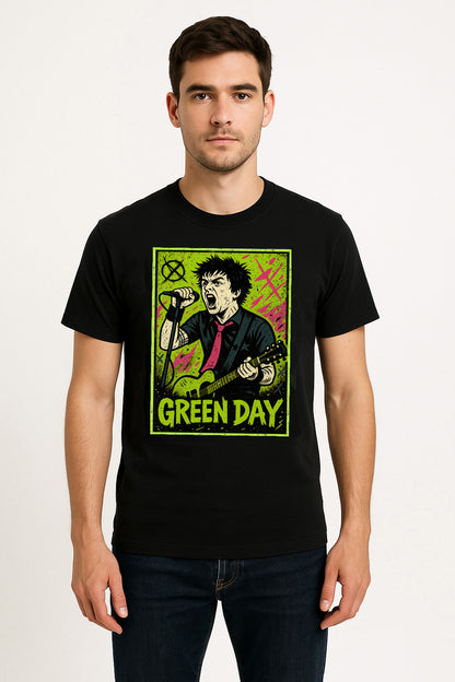 Green Day Billie Joe Armstrong Unisex T-Shirt – Graphic Punk Rock Pop Punk Band Music Design Tee