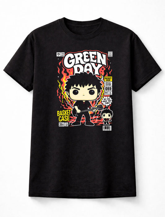 Billie Joe Armstrong Green Day T-Shirt Basket Case Punk Unisex Black Graphic Tee