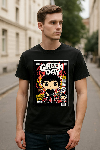 Green Day “Basket Case” Unisex T-Shirt – Comic Style Pop Art Band Graphic Tee