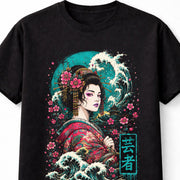 Geisha Japanese Wave Samurai Anime Manga Art Unisex T-Shirt