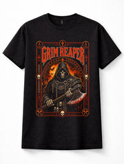 Grim Reaper Skull Axe Gothic Death Metal Horror Halloween Unisex T-Shirt