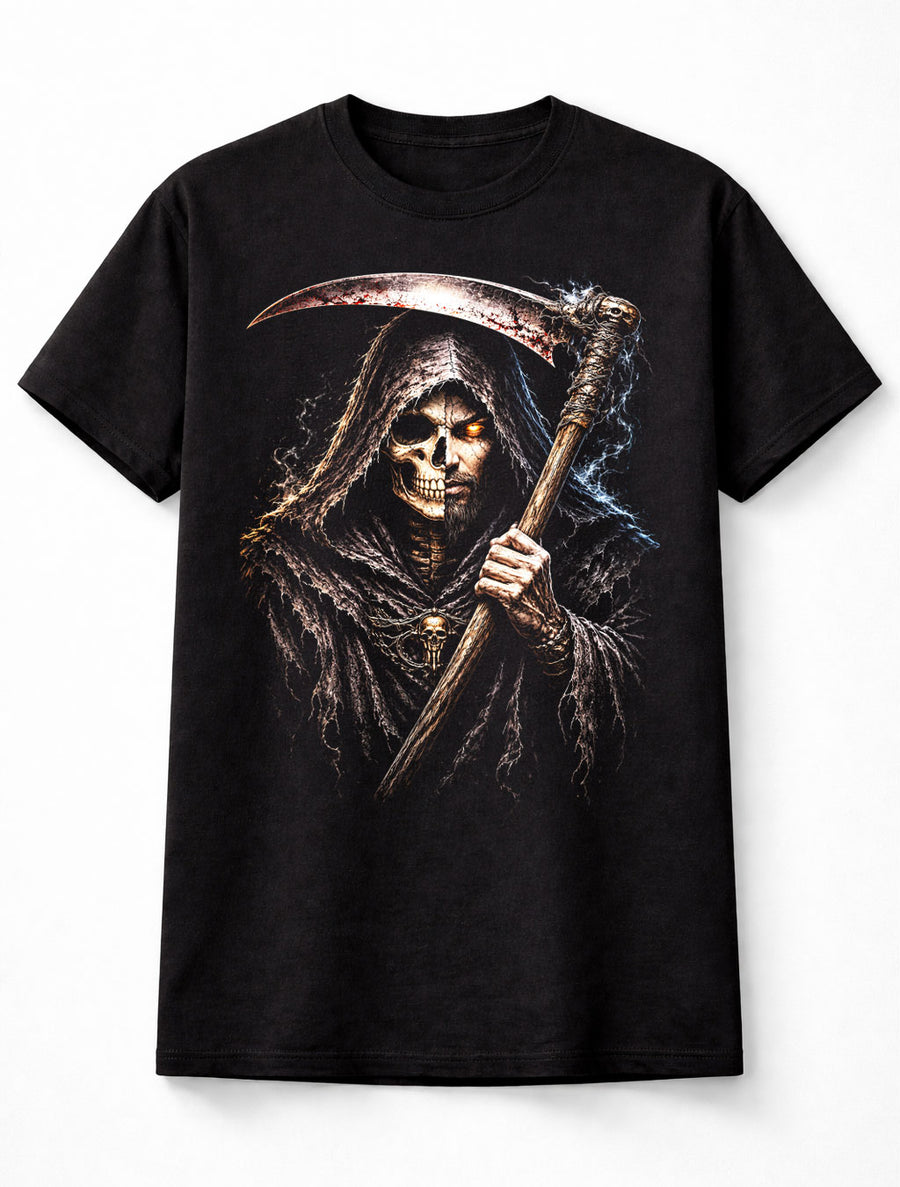 Grim Reaper Skull Scythe Gothic Horror Halloween Unisex T-Shirt