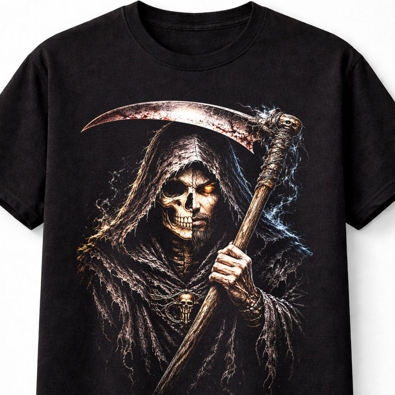 Grim Reaper Skull Scythe Gothic Horror Halloween Unisex T-Shirt