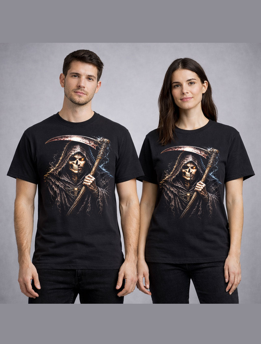 Grim Reaper Skull Scythe Gothic Horror Halloween Unisex T-Shirt