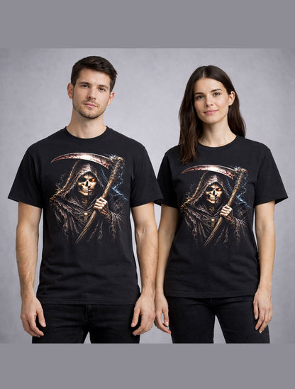 Grim Reaper Skull Scythe Gothic Horror Halloween Unisex T-Shirt