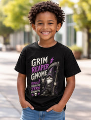 Grim Reaper Gnome Gothic Death Scythe Dark Humor Graphic Unisex T-Shirt