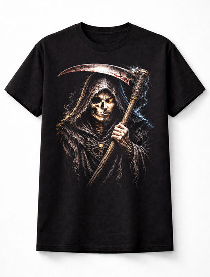 Grim Reaper Skull Scythe Gothic Horror Halloween Unisex T-Shirt