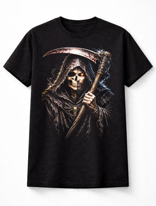 Grim Reaper Skull Scythe Gothic Horror Halloween Unisex T-Shirt
