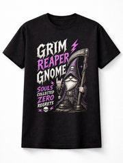 Grim Reaper Gnome Gothic Death Scythe Dark Humor Graphic Unisex T-Shirt