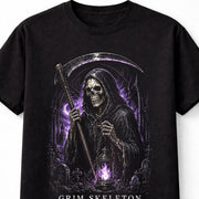 Grim Skeleton Reaper Gothic Horror Graveyard Unisex T-Shirt
