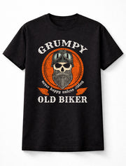 Grumpy Old Biker Skull Graphic T-Shirt Funny Motorcycle Rider Unisex T-Shirt
