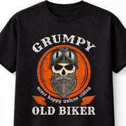 Grumpy Old Biker Skull Graphic T-Shirt Funny Motorcycle Rider Unisex T-Shirt