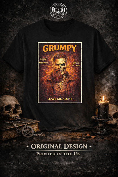 Grumpy Skeleton T Shirt Leave Me Alone Unisex Gothic Dark Humour Tee