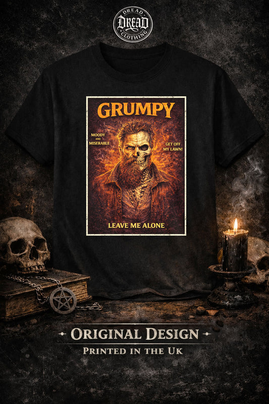 Grumpy Skeleton T Shirt Leave Me Alone Unisex Gothic Dark Humour Tee