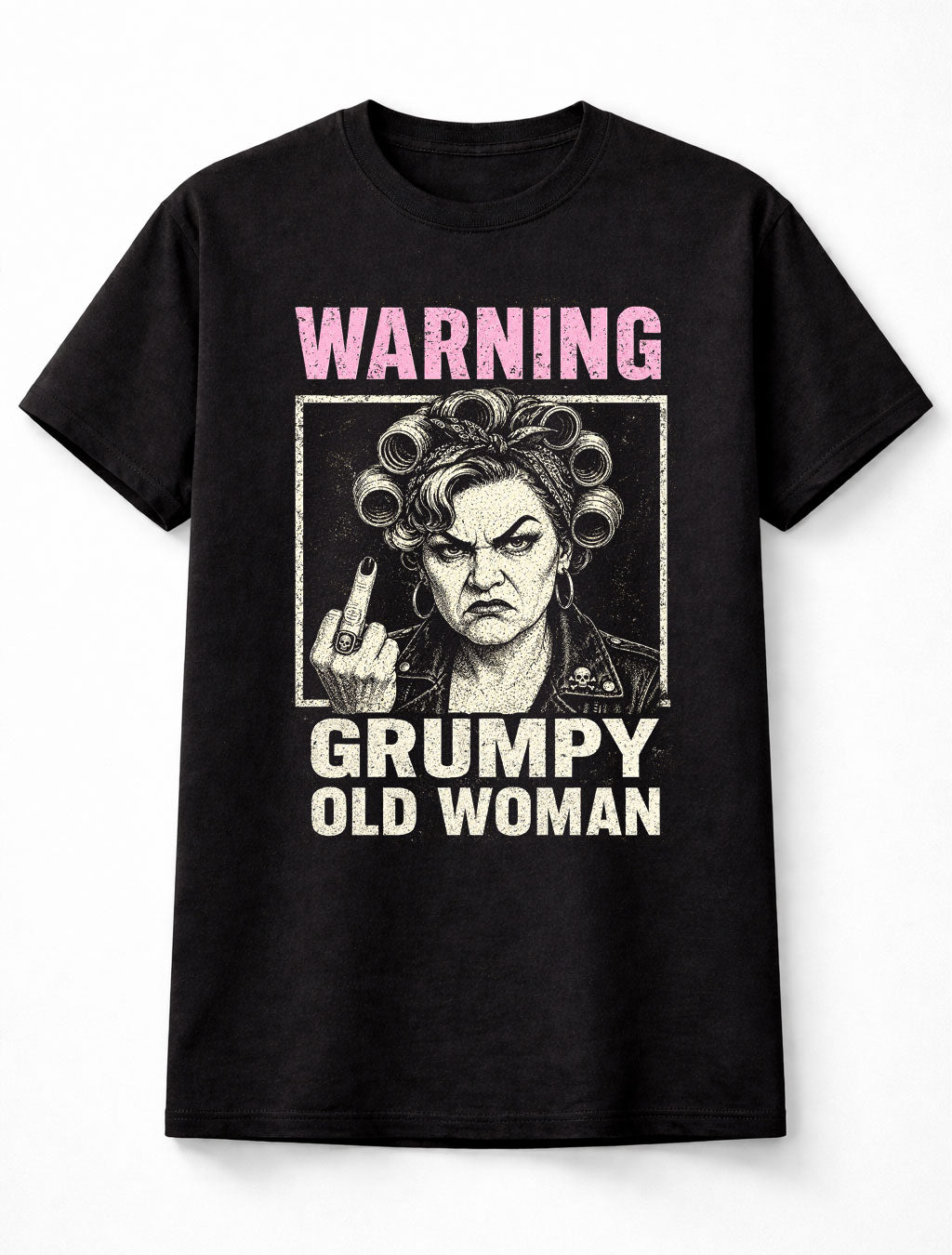 Warning Grumpy Old Woman Funny Rude Retro Gift Unisex T-Shirt