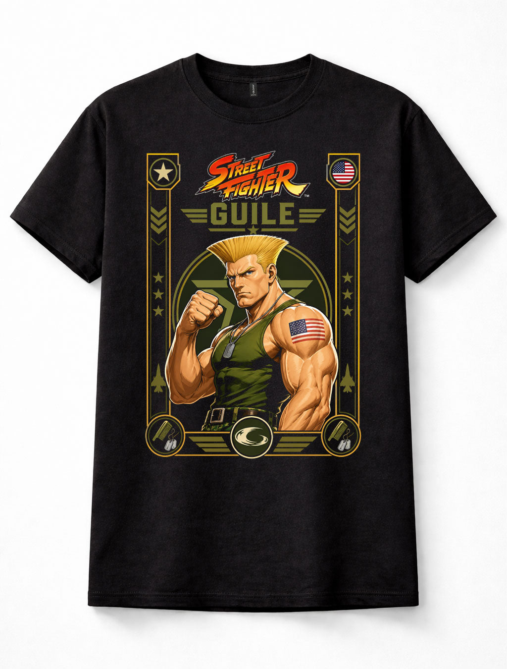 Street Fighter Guile USA Military Fighter Arcade Game Unisex T-Shirt